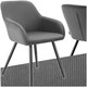 image 1 of Dining Chair Marilyn - corduroy look, upholstered, armchair, continuous backrest - per piece Grey | Grey/Black