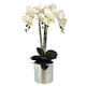 image 1 of Artificial Orchid Large White Silver 52cm