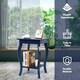 image 9 of COSTWAY Sofa Side Table With Open Storage Shelves Blue