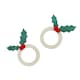 image 2 of Holly Wooden Napkin Rings - Pack of 4