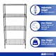 image 2 of Harbour Housewares Adjustable Wire Shelving Units - 4 Tier - Black - Set of 2