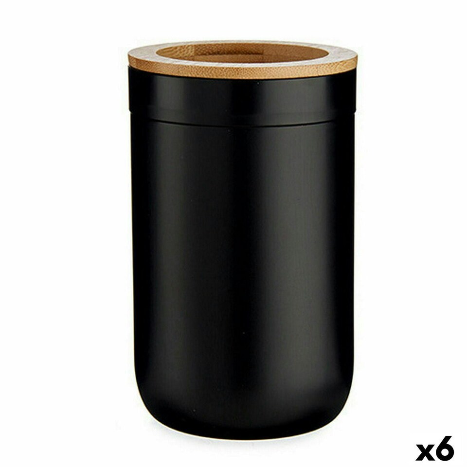 image 1 of Toothbrush Holder Berilo BP16-103BK Brown Black Natural Bamboo polypropylene 7,7 x 11,5 x 7,7 cm (6 Units)