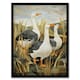 image 1 of Three Wild Geese Stylised Oil Grey Orange Black Framed Wall Art Print A4