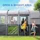 image 10 of Outsunny 8-Person Camping Tent Tunnel Design with 4 Large Windows Dark Grey