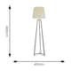 image 3 of ValueLights Lottie Grey Wood Tripod Floor Lamp with Beige Fabric Tapered Shade