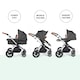 image 4 of Stomp Luxe 2-in-1 Pram – Birth to Approx. 4 Years, Foldable, All-Terrain, Rain Cover, Footmuff, Puncture-Proof Wheels & More (Silver/Charcoal Grey/Tan)