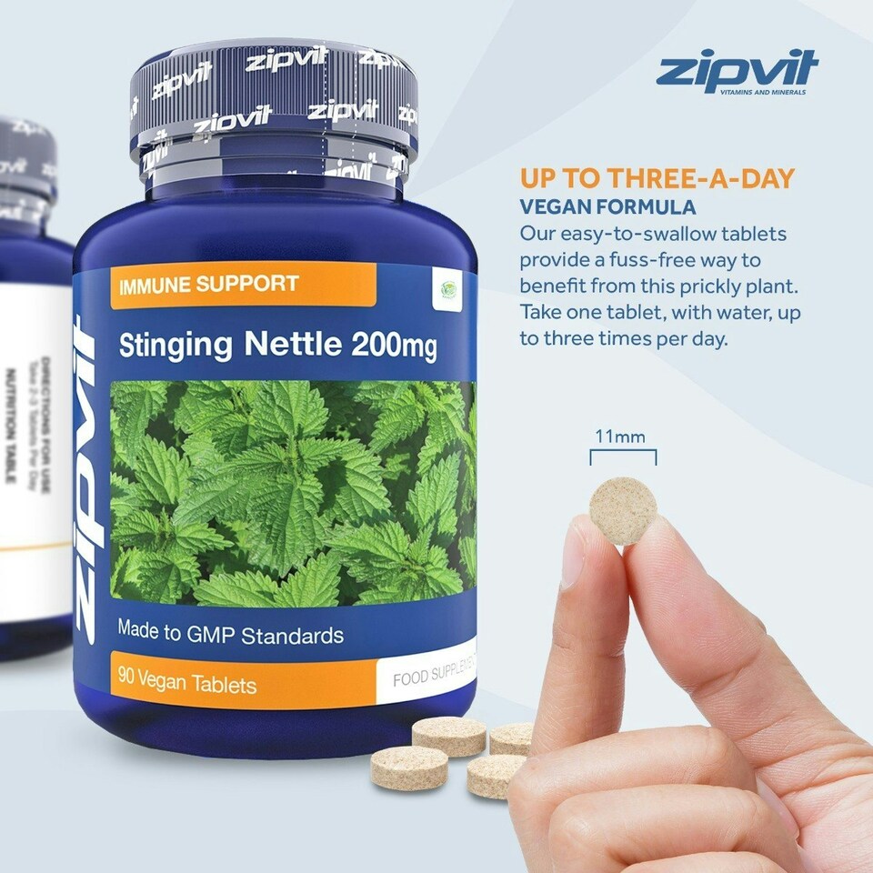 image 1 of Stinging Nettle 200mg, 90 Vegetarian Tablets. Potent Antioxidant.