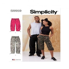 Simplicity 9959 Paper Sewing Pattern – Men’s & Women’s Trousers, Size A (XS–S–M–L–XL–XXL), Intermediate