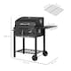 image 7 of Outsunny Charcoal Grill BBQ Trolley Wheels Shelf Side Thermometer Steel Black