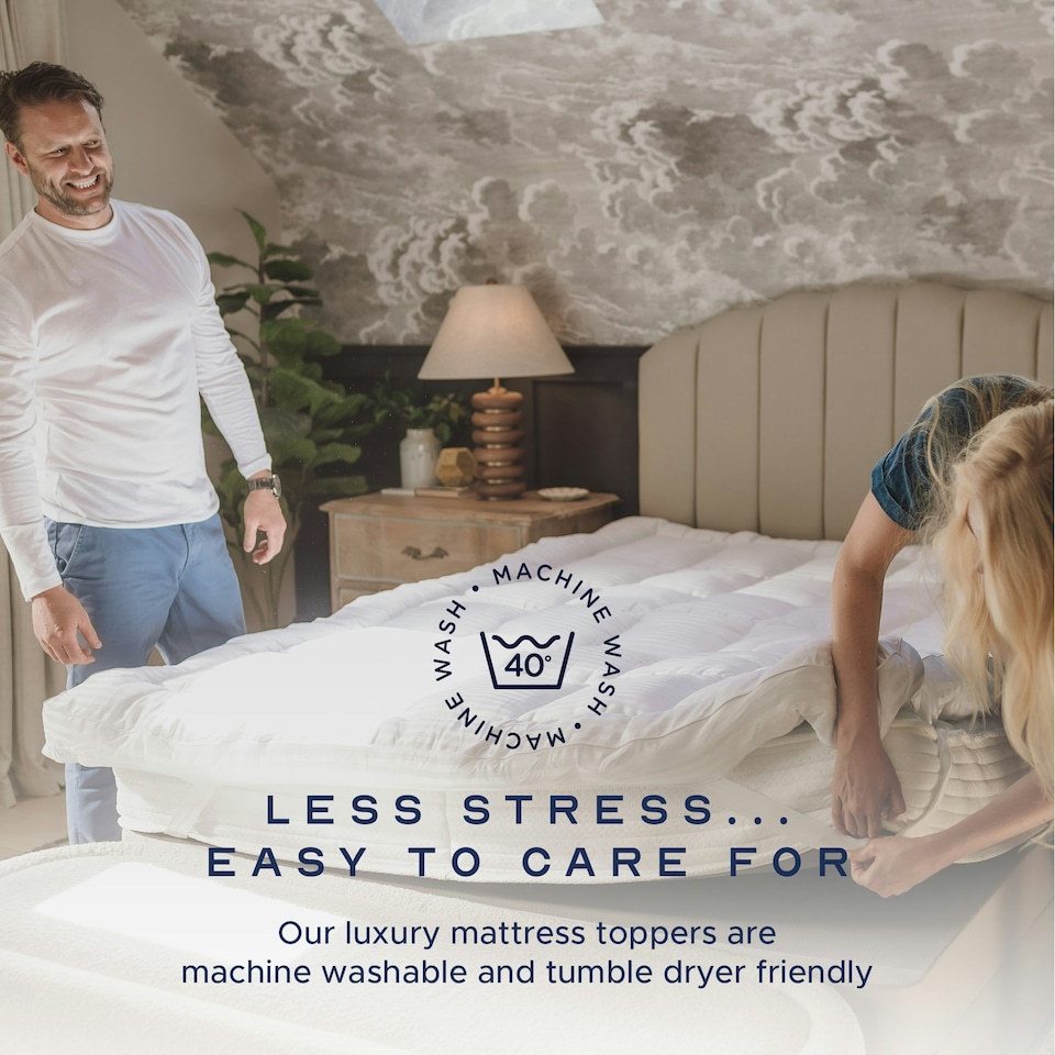 image 1 of Luxurious Hotel 10cm Mattress Topper | White | King