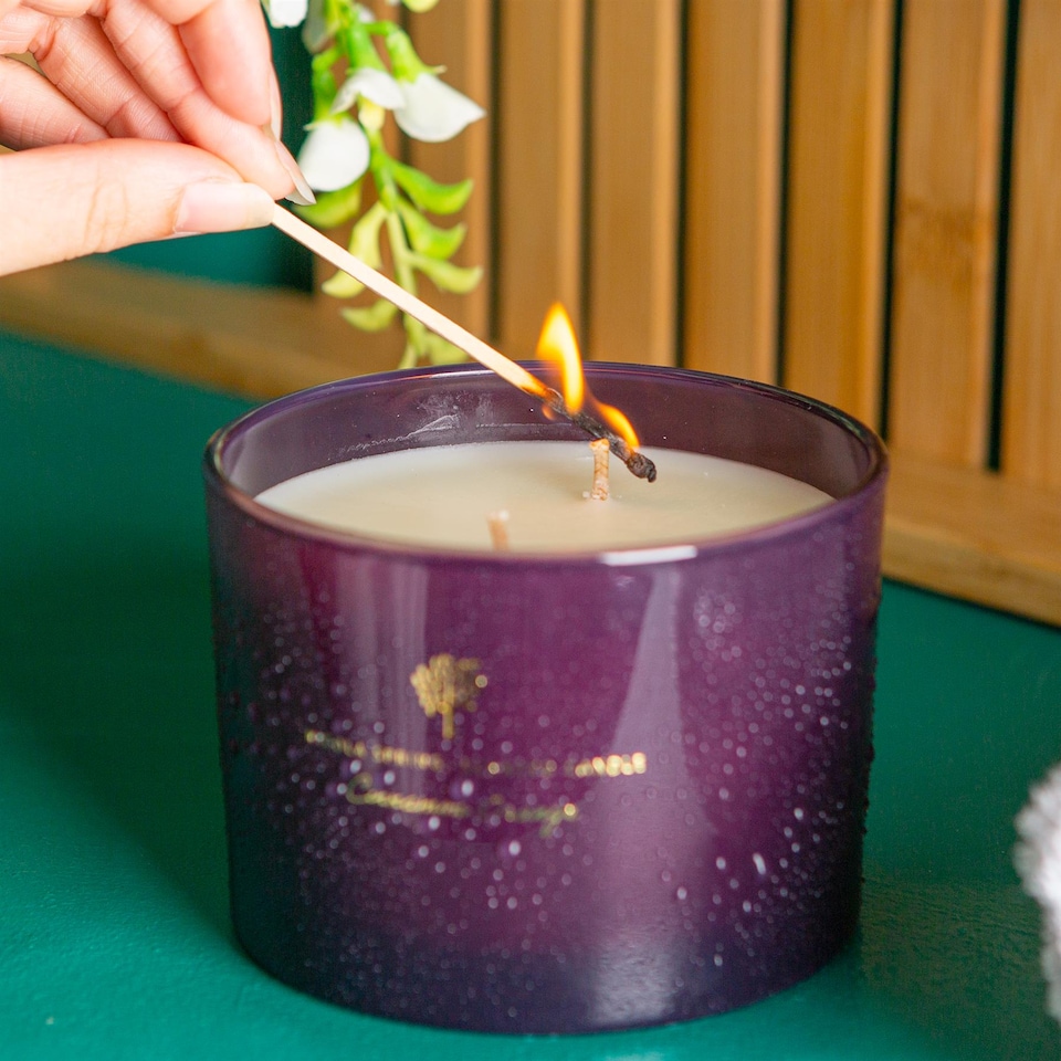 image 1 of Nicola Spring Soy Wax Scented Candles - 350g - Cinnamon & Orange - Pack of 3 | Purple | Purple