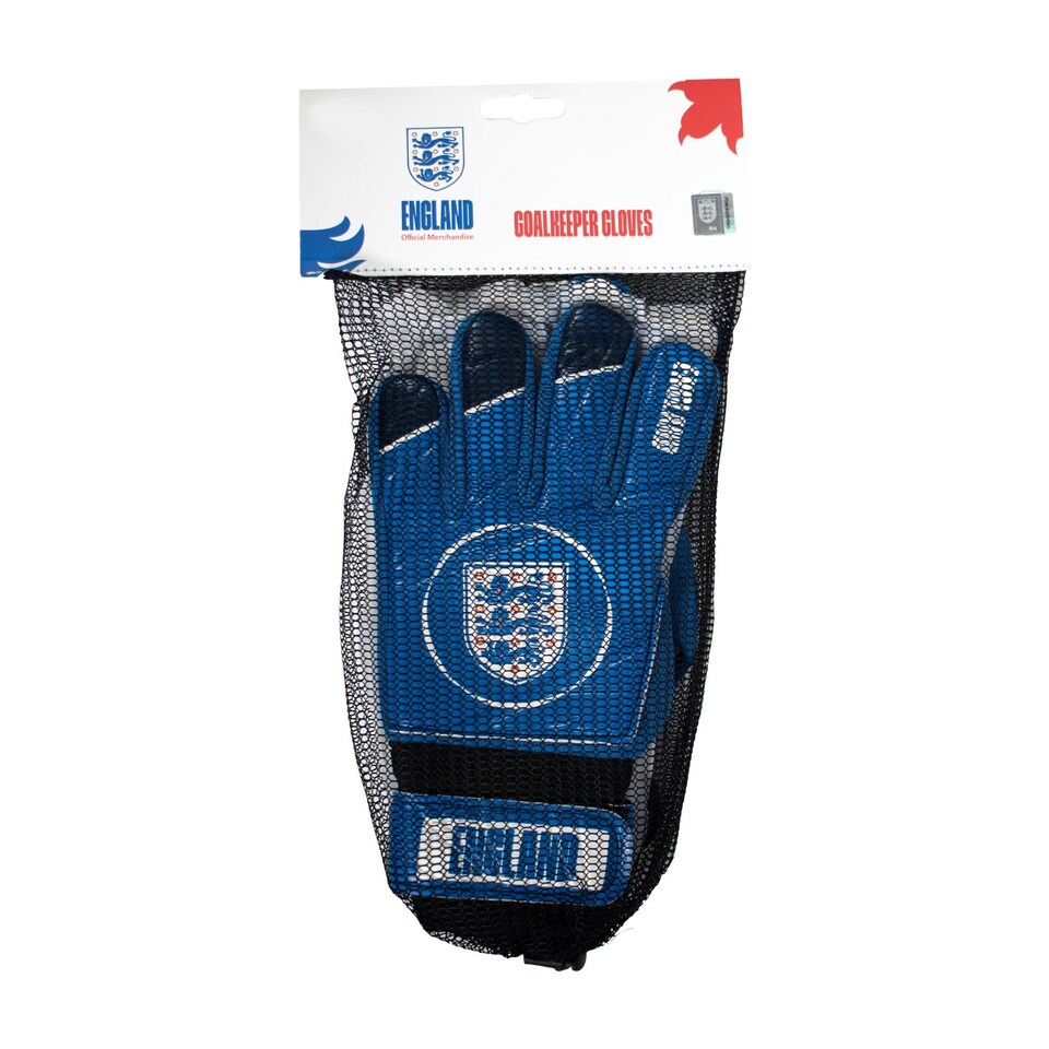 image 1 of England FA Boys Crest Goalkeeper Gloves | Blue | Blue | 1