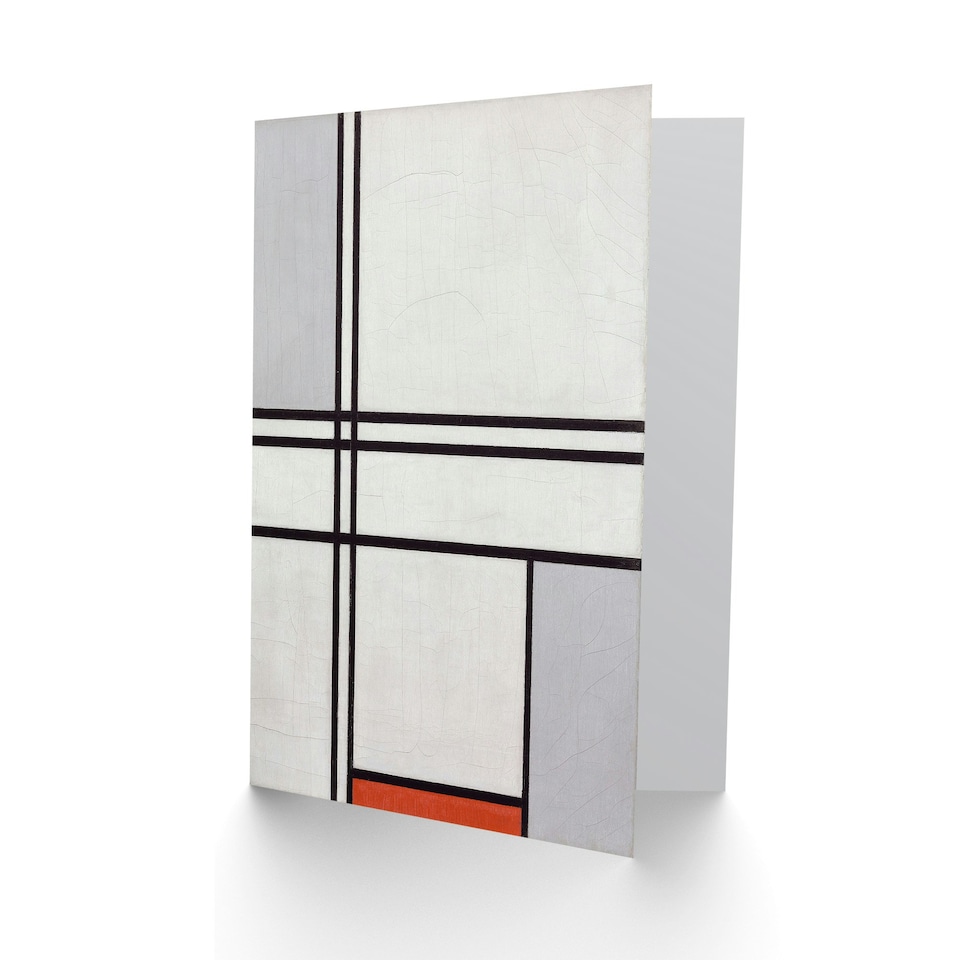image 1 of Piet Mondrian Art Card Composition No 1 Gray Red