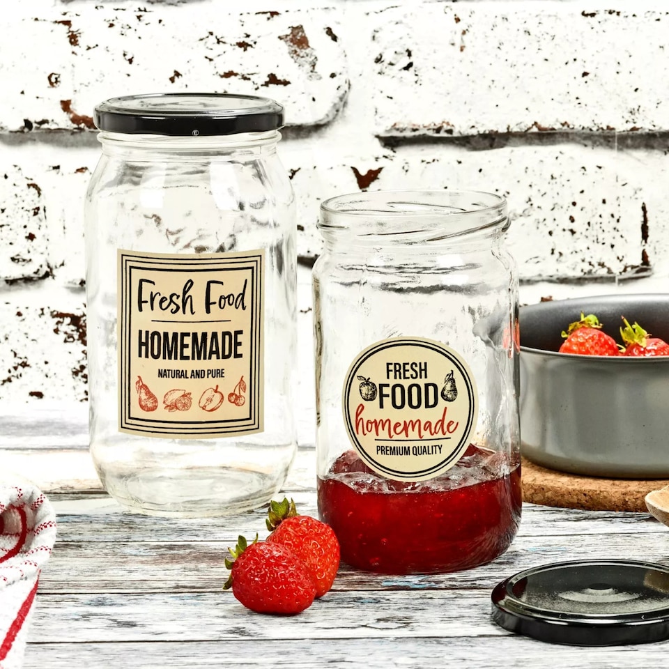 image 1 of 650ml Airtight Glass Storage Jars with Metal Lid | Clear | 4