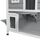 image 8 of PawHut Wooden Cat House Cat Cave Pet Shelter Condos Outdoor Grey