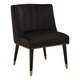 image 2 of Interiors by Premier Black Velvet Chair for Living Room, Chair with Velvet Upholstery, Dining Chair for Lounge, Dinner, Home