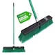 image 1 of Green 18" Heavy Duty Outdoor Yard Broom and Metal Handle