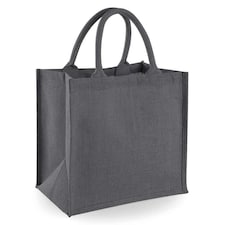Westford Mill Midi Jute Tote Bag - Light Graphite/Graphite - One Size Grey