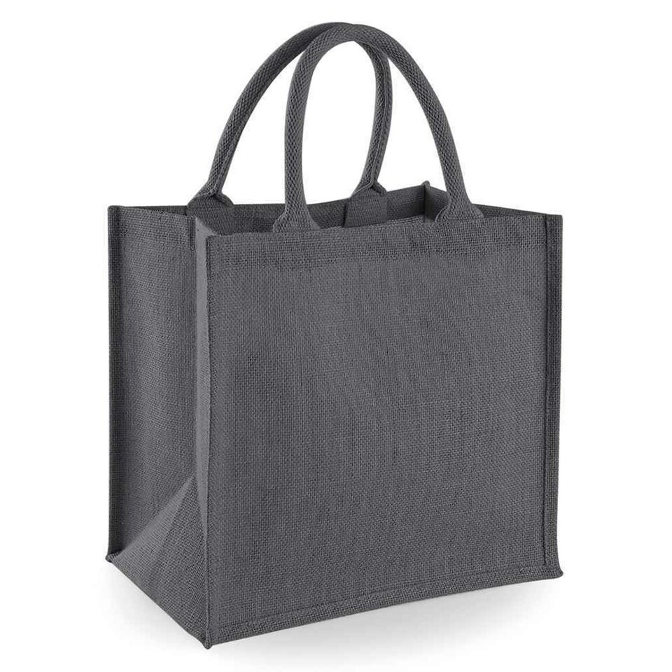 Westford Mill Midi Jute Tote Bag - Light Graphite/Graphite - One Size Grey