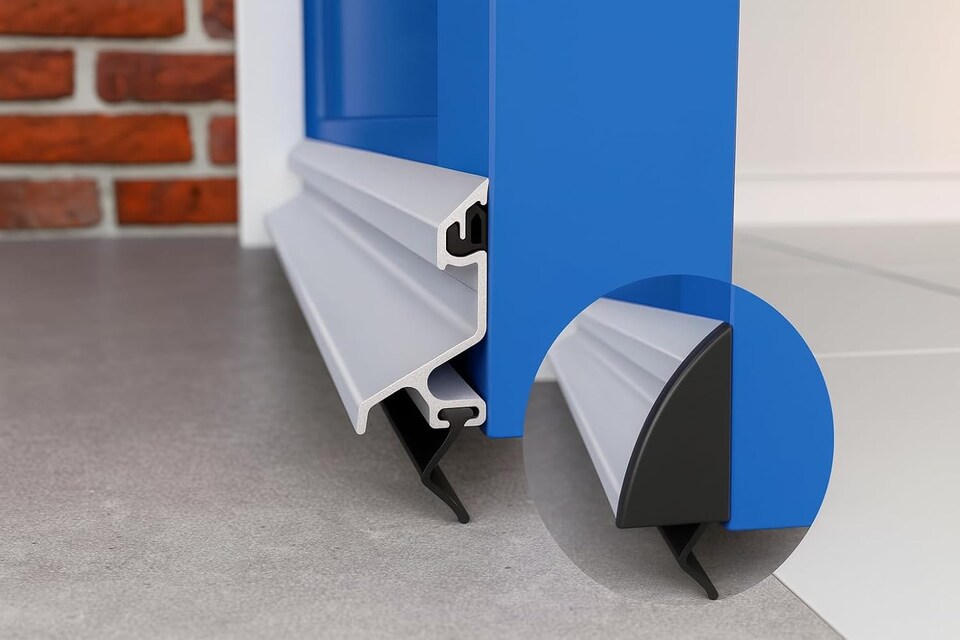 image 1 of Exitex Exeplex Rain Deflector 914mm, Aluminium Door Draught Excluder, Door Weather Bar | Silver