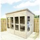 image 1 of 16 x 7 Pressure Treated Tongue And Groove Pent Summerhouse - Potting Shed - Bench + Safety Toughened Glass + RIM Lock with Key (16' x 7' / 16ft x 7ft)
