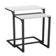 image 2 of 2 pc C-Shaped Nesting Side Tables Brown | Unit Colour: Oak