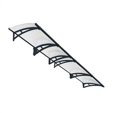 Patio Cover Aquila Door Awning Canopy 4100 Clear - Acrylic - L412 x W91.5 x H17.5 cm - Grey | Grey