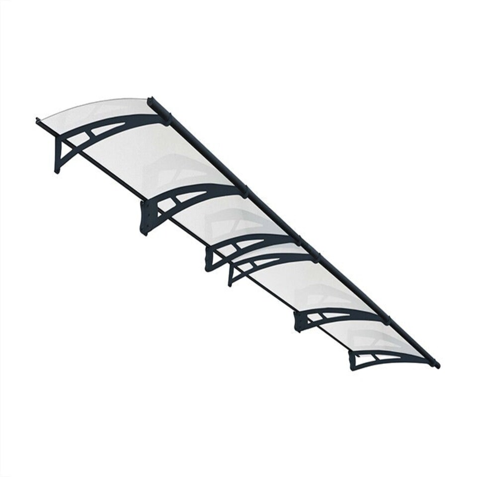 image 1 of Patio Cover Aquila Door Awning Canopy 4100 Clear - Acrylic - L412 x W91.5 x H17.5 cm - Grey | Grey