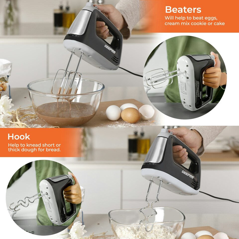 image 1 of GEEPAS 400W Hand Mixer | Electric Whisk Black