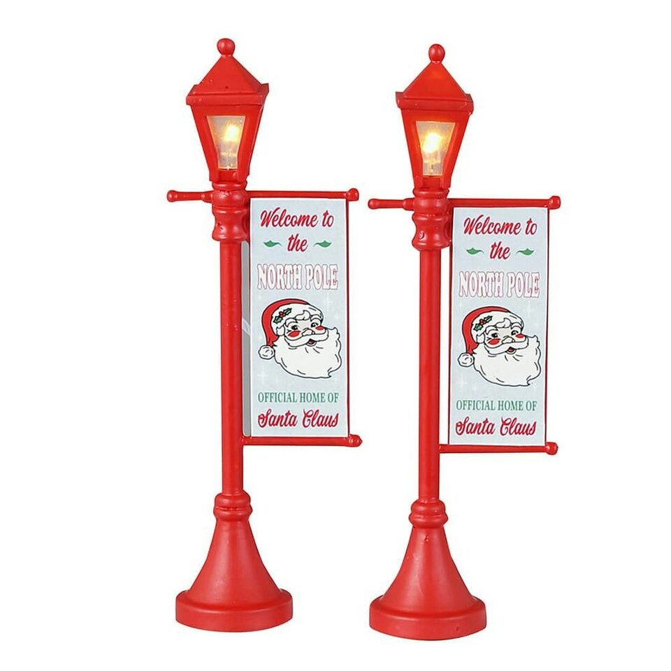 Lemax - Santa's Wonderland - Lighted Accessories: North Pole Lamppost (Set Of 2) - (34091) /Xmas
