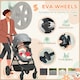 image 8 of HOMCOM 2 in 1 Pushchair Stroller w/ Reversible Seat Single Hand Foldable Grey