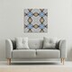 image 2 of Abstract geometric roughly hatched shapes colored with hand drawn brush stokes (Canvas Print) 127 x 127 x 4cm