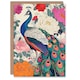 image 1 of Peacock Bird with Peony Flower Pattern Design Birthday Card