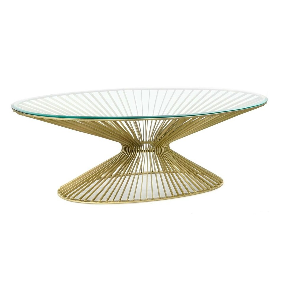 image 1 of Side table DKD Home Decor Golden Crystal Steel 138 x 66 x 46 cm N/A