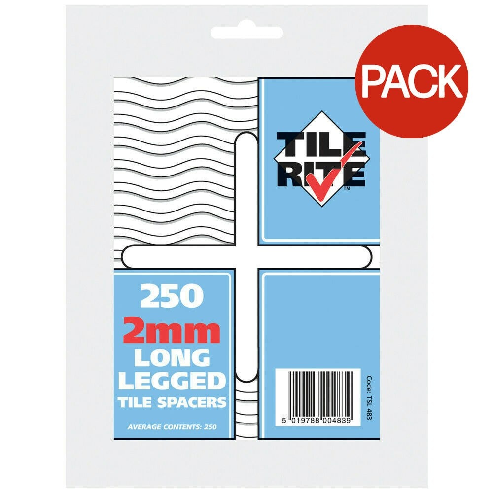 Tile Rite Long Leg Tile Spacer (Pack of 250) - White - 2mm