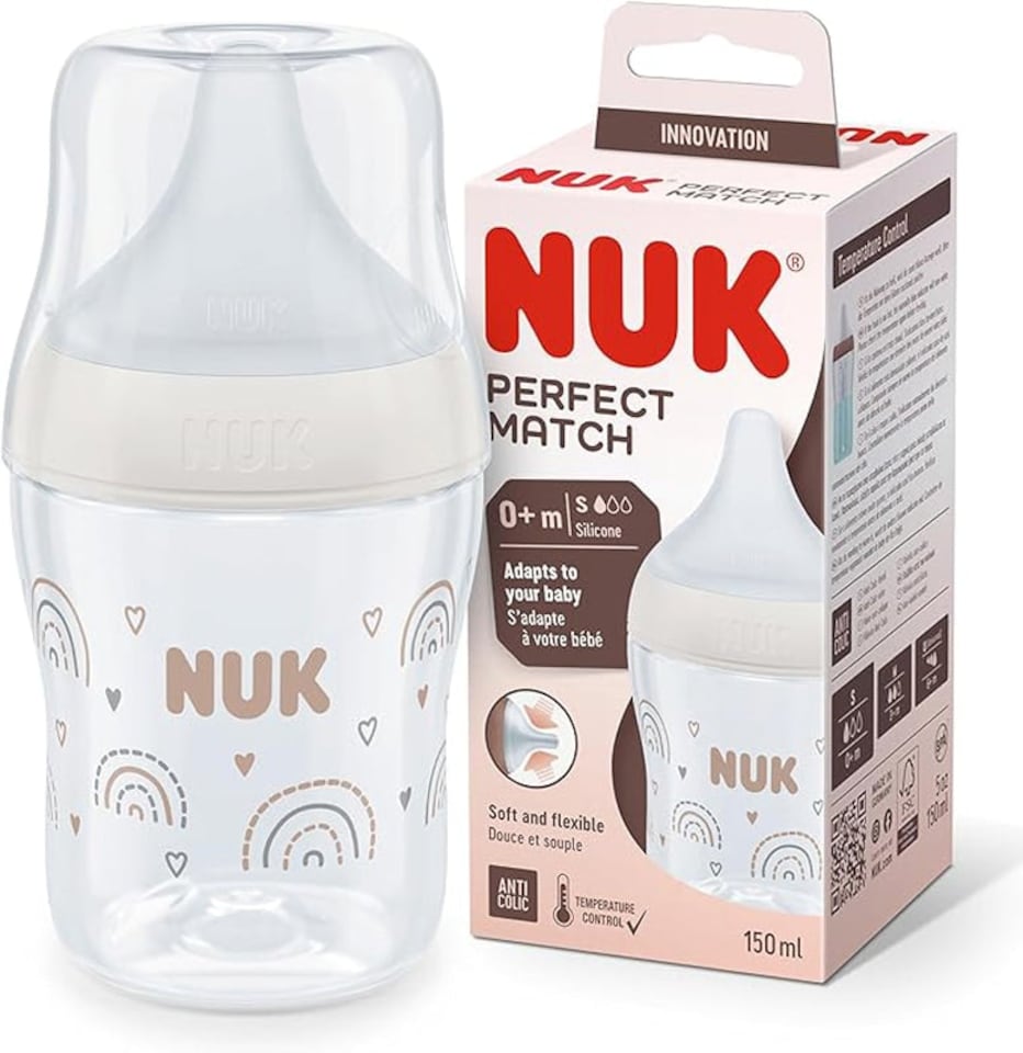 NUK Perfect Match Temperature Control 150ml Rainbow