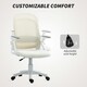 image 5 of HOMCOM Ergonomic Swivel Computer Chair with Flip-up Armrests, White | White | One Size