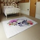 image 3 of Human skull with flowers (Rug) Pink | Medium: 80x150cm