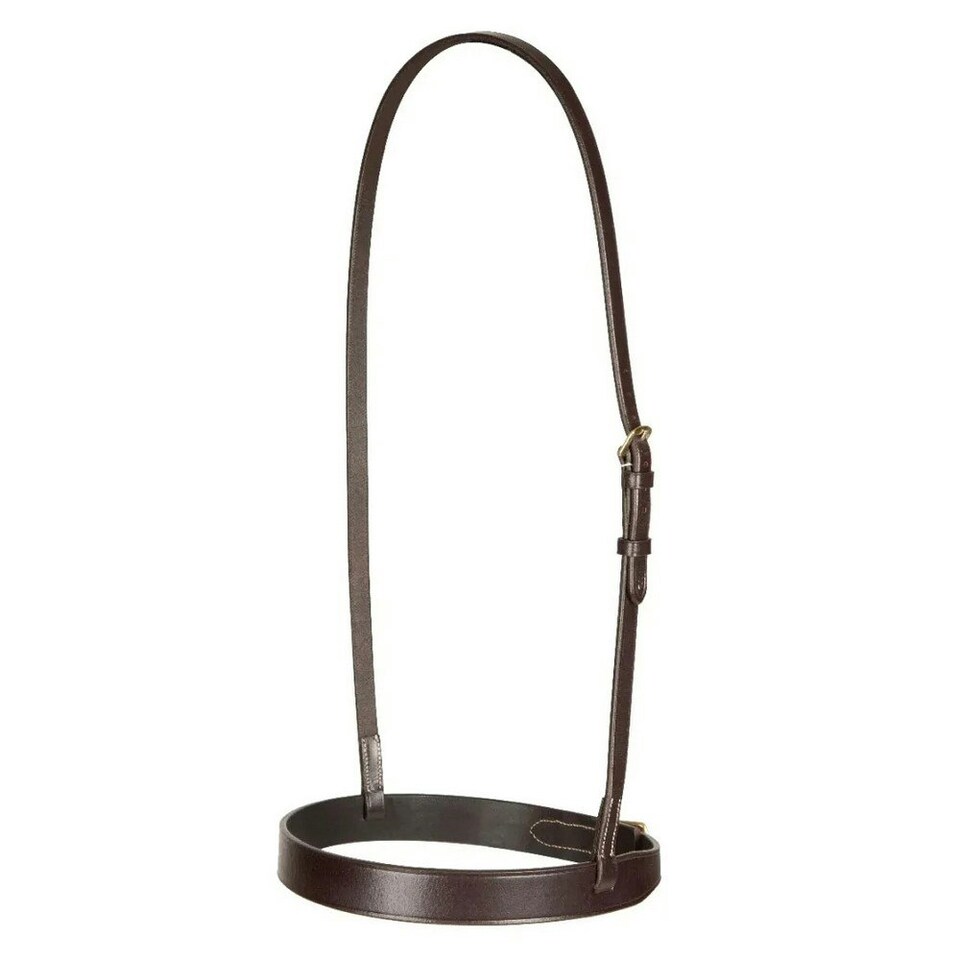 Salisbury Berrington Leather Horse Noseband - Australian Nut - Full