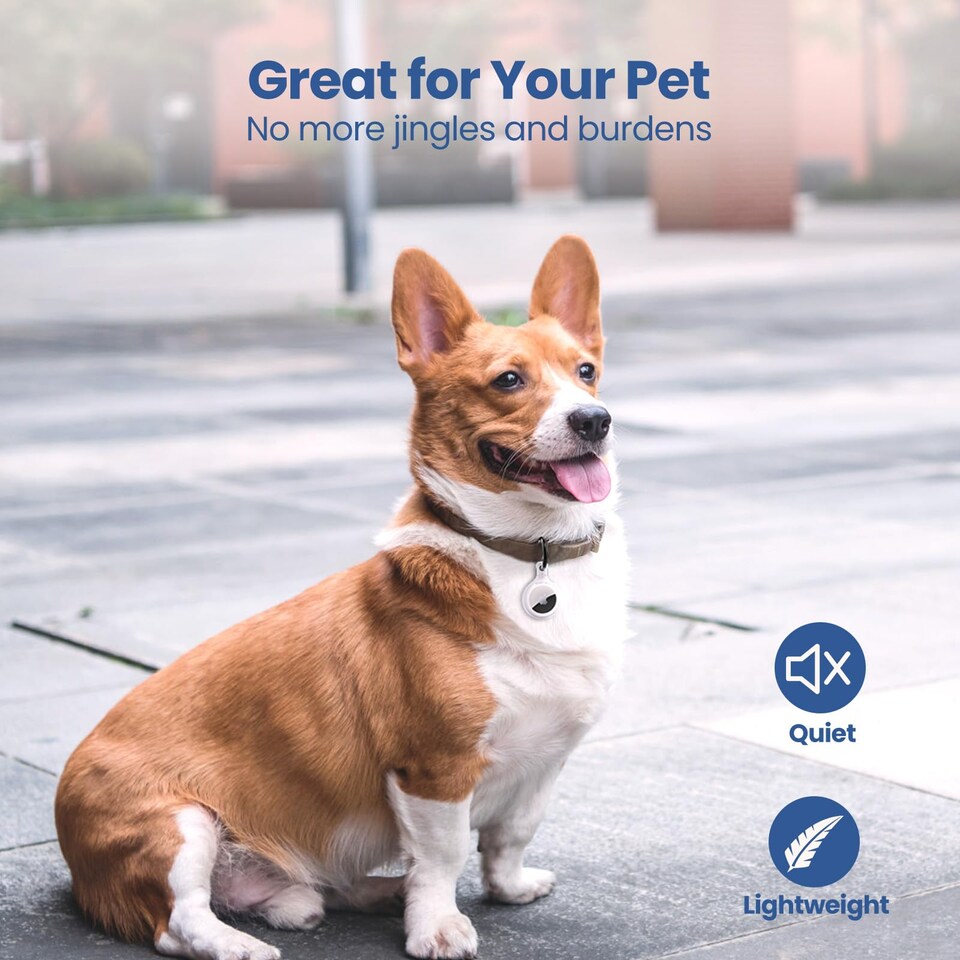 image 1 of AirTag Holder & Collar for Pets GPS Tag & App with Smart QR ID