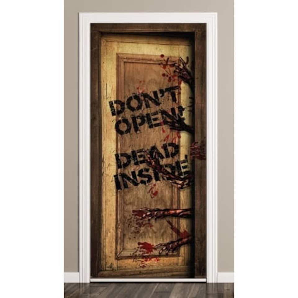 Dead Inside Halloween Door Cover PVC Party Sign Decoration 66cm x 152cm