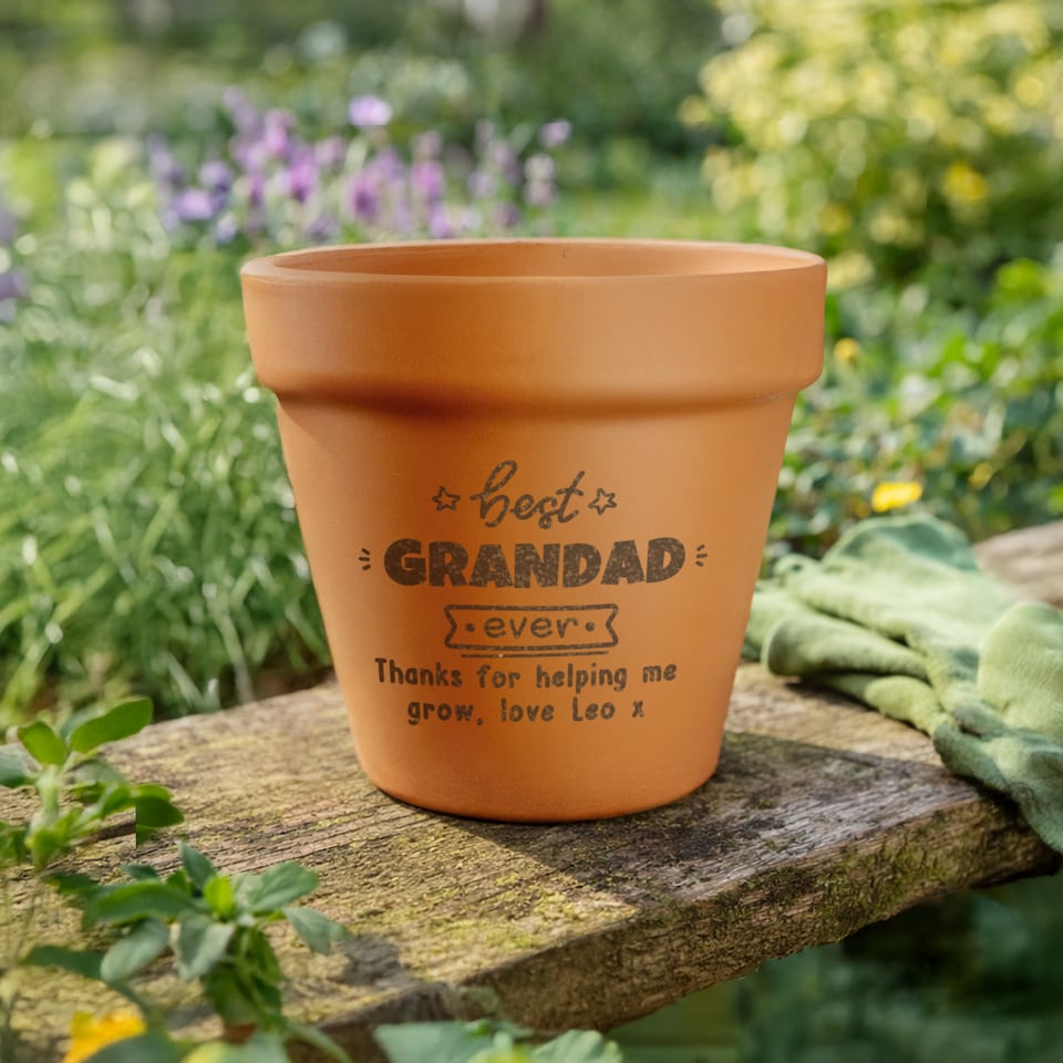 image 1 of Personalised Best Ever Terracotta Plant Pot