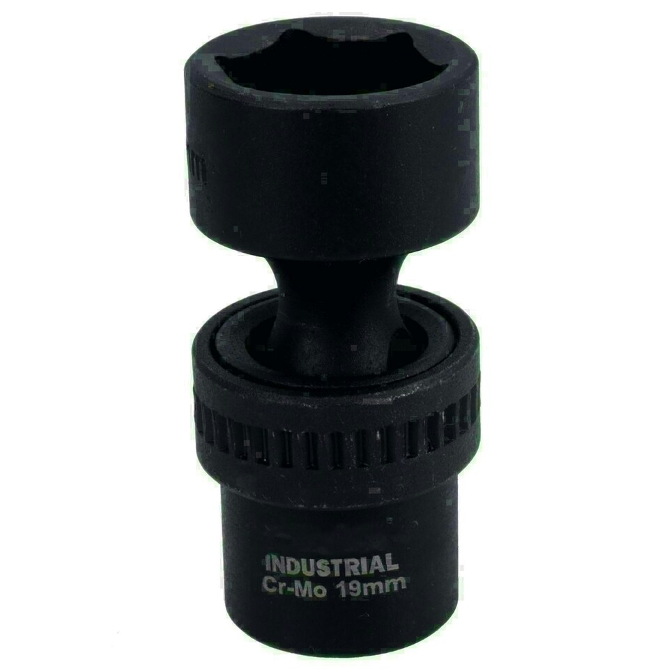 image 1 of 19mm 3/8in Drive Universal Swivel Wobble Metric Impact Shallow Socket