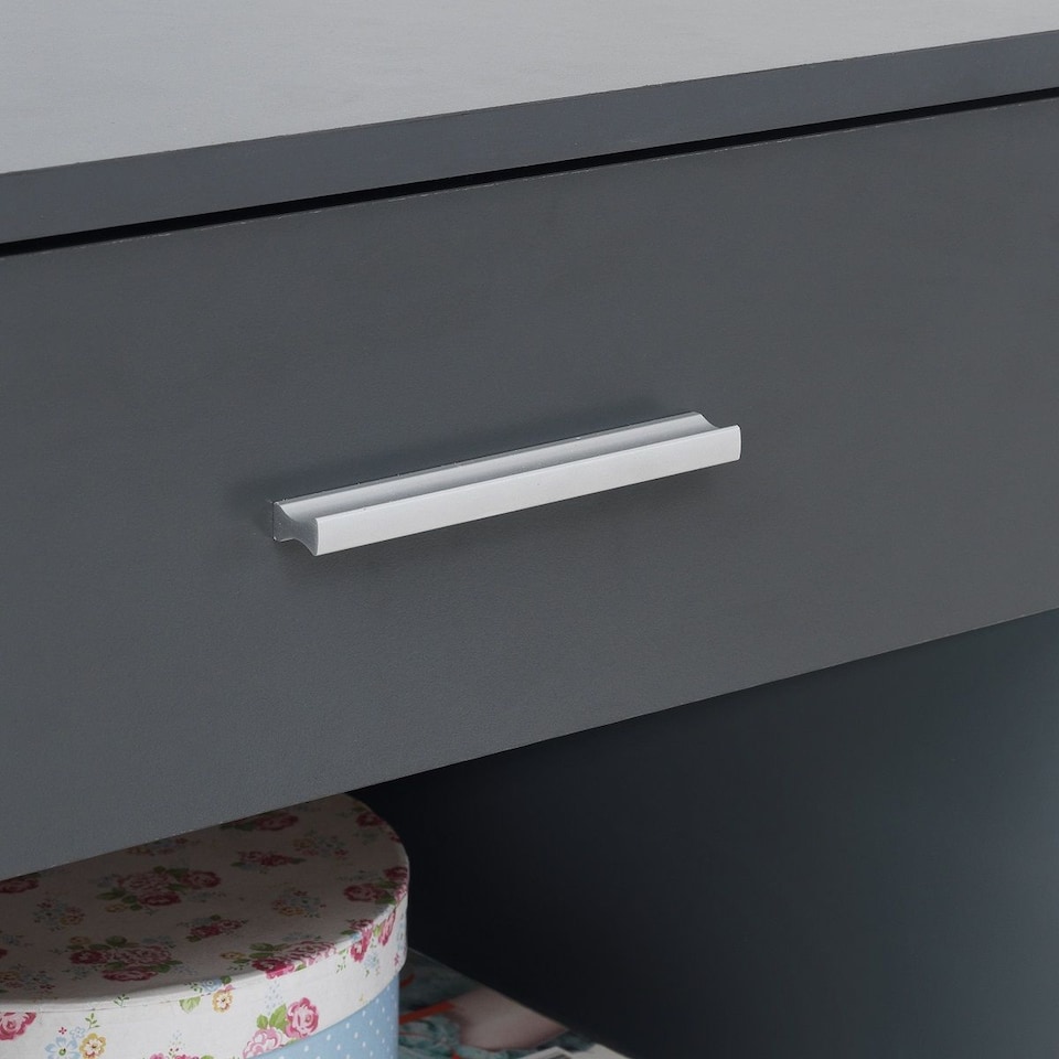 image 1 of Rio Costa Bedside Cabinet Bedroom Furniture Nightstand Table 1 Drawer Dark Grey
