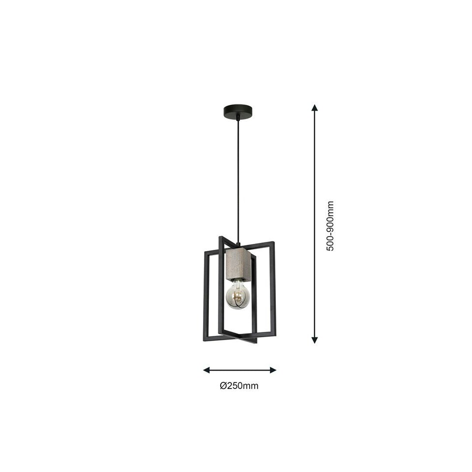image 1 of Milagro Pendant Lamp Ralph 1XE27 Black