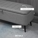 image 6 of HOMCOM Storage Ottoman with Flip Top, Rectangular Upholstered Bench, Linen Look Fabric Footstool with Steel Legs for Living Room, Bedroom, Grey