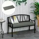 image 10 of Outsunny Garden Bench Cushion 2 Seater Seat Pad Indoor& Outdoor Use Grey 