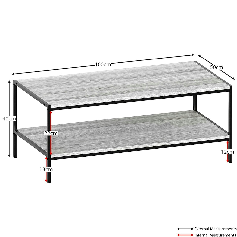 image 1 of Vida Designs Brooklyn Coffee Table Industrial Side Living Room Table, Grey