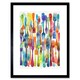 image 1 of Cutlery Pattern Kitchen Forks Watercolour Painting 9x7" Black Framed Wall Art Print