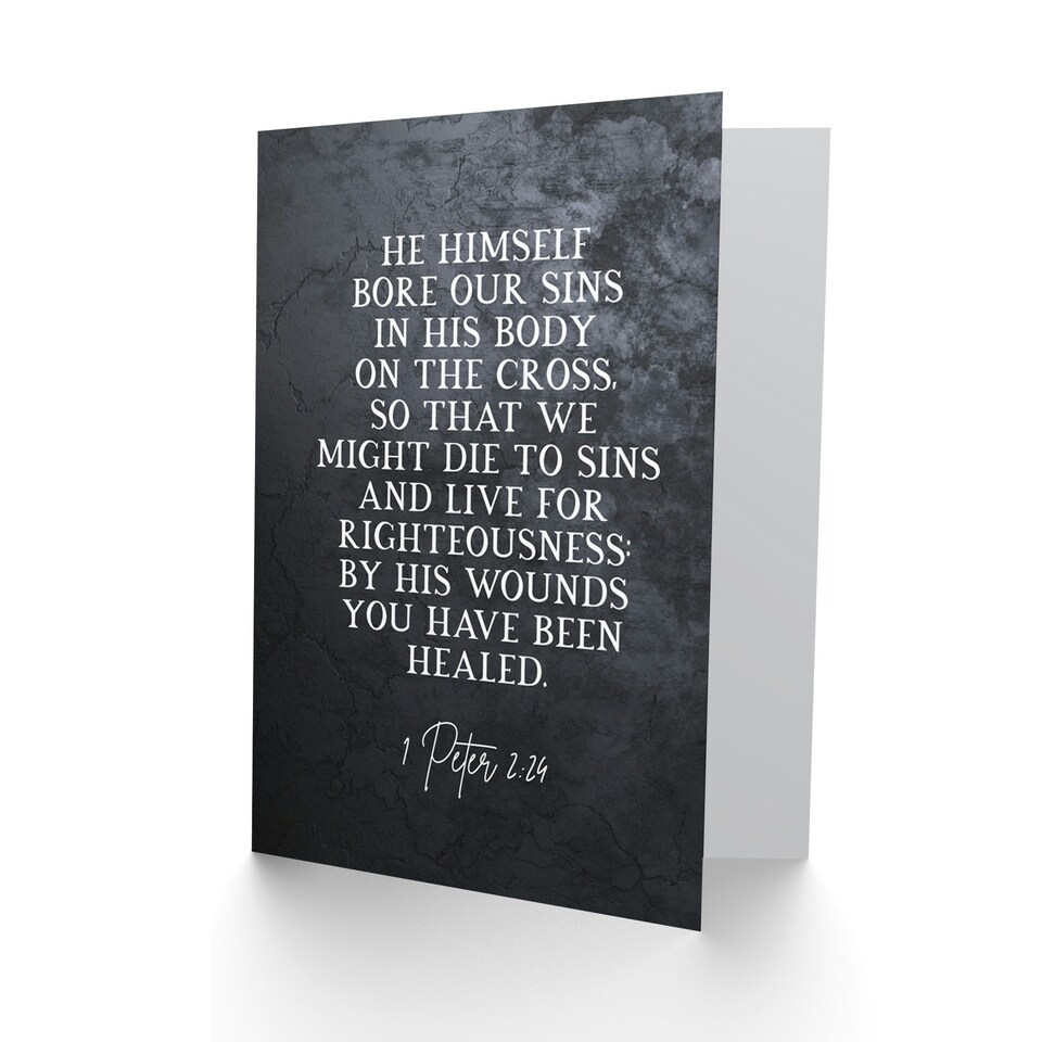 image 1 of Peter 2:24 He Himself Bore Our Sins Bible Verse Christian Card